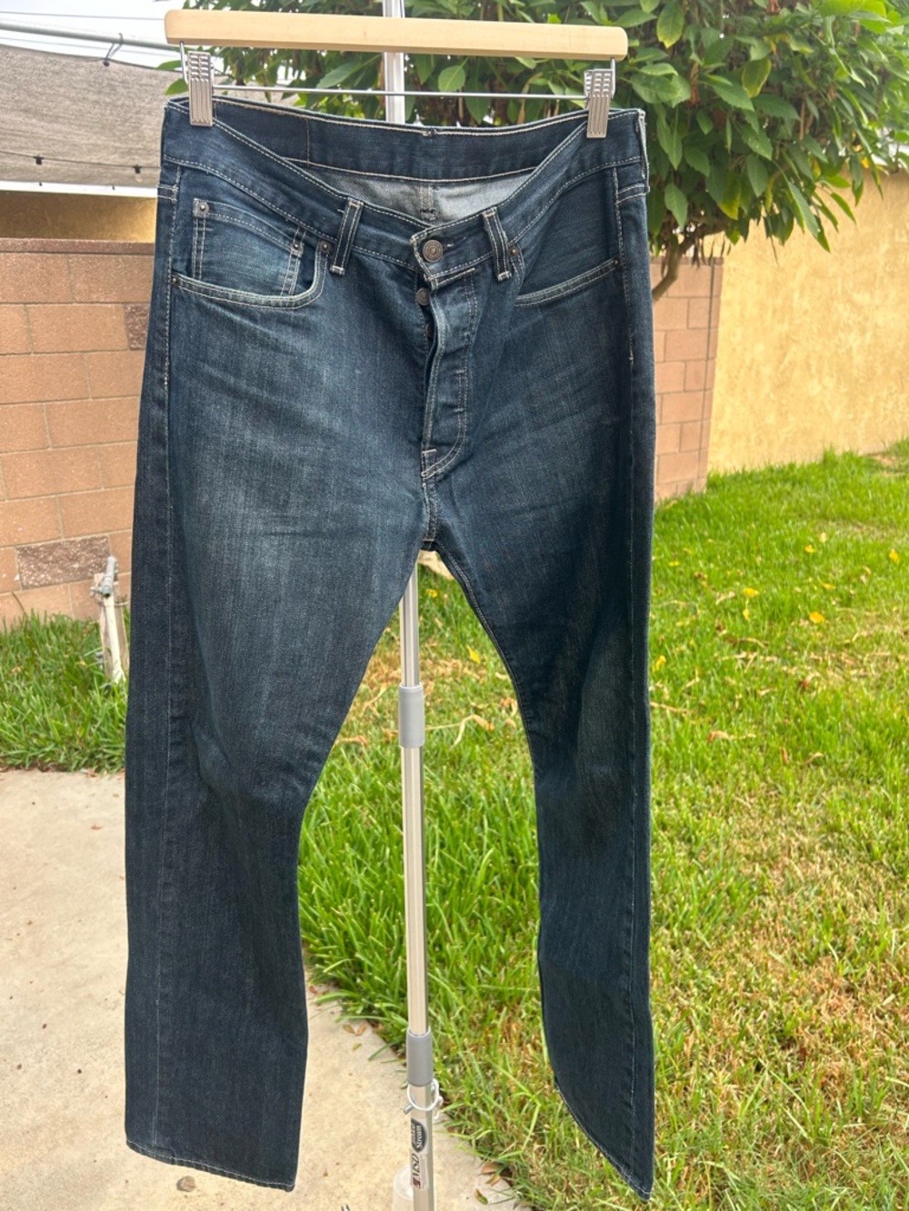 Levi's 501 31x30 Indigo Slim Straight Jeans with Subtle Fading